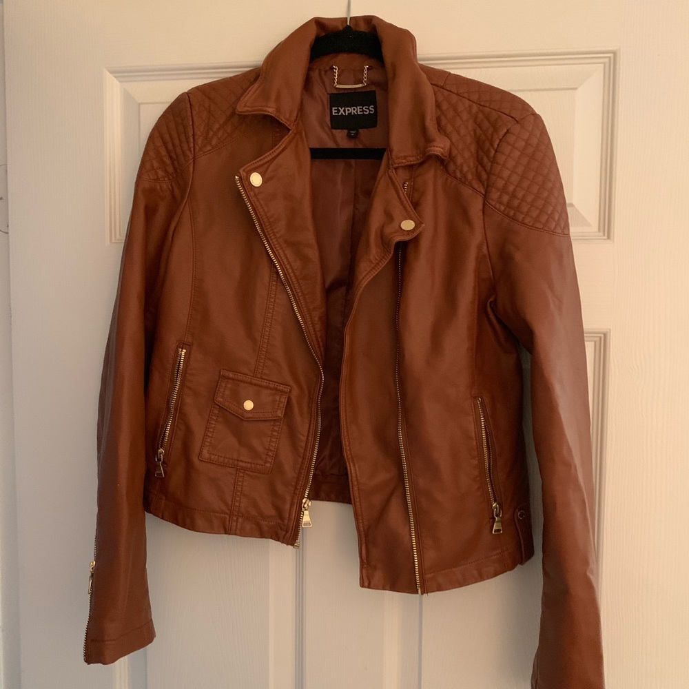 Express Leather Jacket, Size Medium